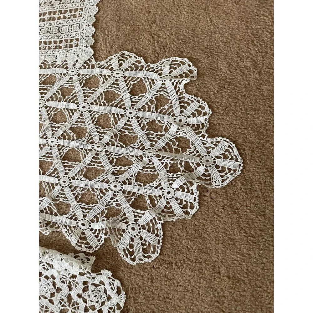 3 Vintage Crocheted Table Runners/Dresser Scarves
